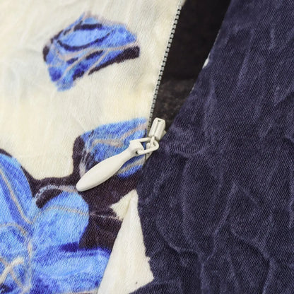 Women Skirt 2025 summer new ethnic style fashionable simple printed slit mid length pleated straight tube skirt