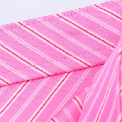 Women's Skirt New Summer 2025 Pink Striped Silk Satin Midi Skirt Fashionable and versatile Elegant personality