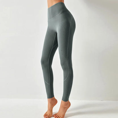 Women High Waist Yoga Pants Leggings with Back Pocket Running Cycling Breathable Sports Leggings Fitness Workout Gym Clothing