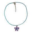 Colorful Flower Necklace Statement Pendant Necklace Floral Design Neck Jewelry Rope Necklace Perfect Gift for Women Girl