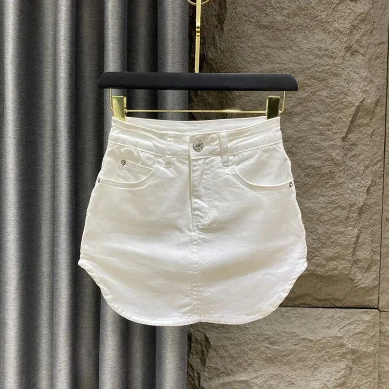 Summer Sexy Mini Demin Jeans Skirts Women 2024 Korean Fashion High Waist A Line Black Skirt Harajuku Slim Shorts Mujer Faldas