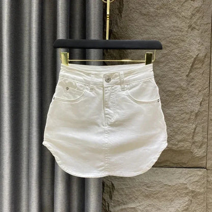 Summer Sexy Mini Demin Jeans Skirts Women 2024 Korean Fashion High Waist A Line Black Skirt Harajuku Slim Shorts Mujer Faldas