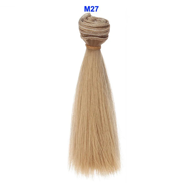 1pcs  Wig Refires Bjd Hair 15cm*100CM Black Gold Brown Green Pink Color Straight Wig Hair for 1/3 1/4 BJD Diy