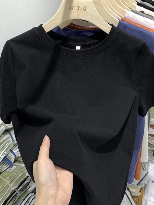 Women T Shirt Girls T-Shirt Woman Clothes Tops  Tshirt Female Short Sleeve Spring Tee Sexy Y2k Top White