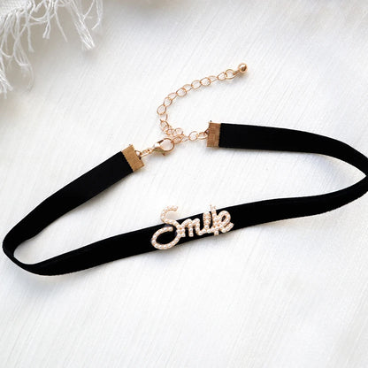 Black Choker Necklace For Women Elegant Lace Velvet Stretch Chain Gothic Flower Short Clavicle Neck Cord Aesthetic Jewelry Gift