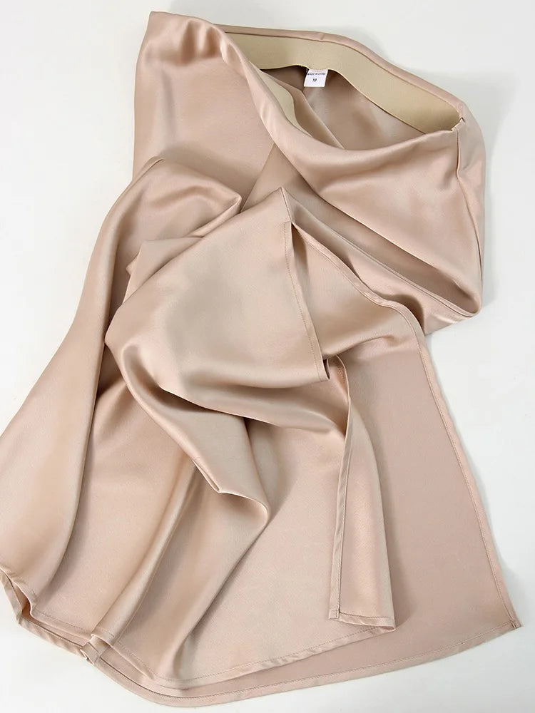 Long Satin Skirts For Women Summer High Quality Skirt With Slit On The Side Silk Elegant Black Maxi Luxury Women's Skirts 2025