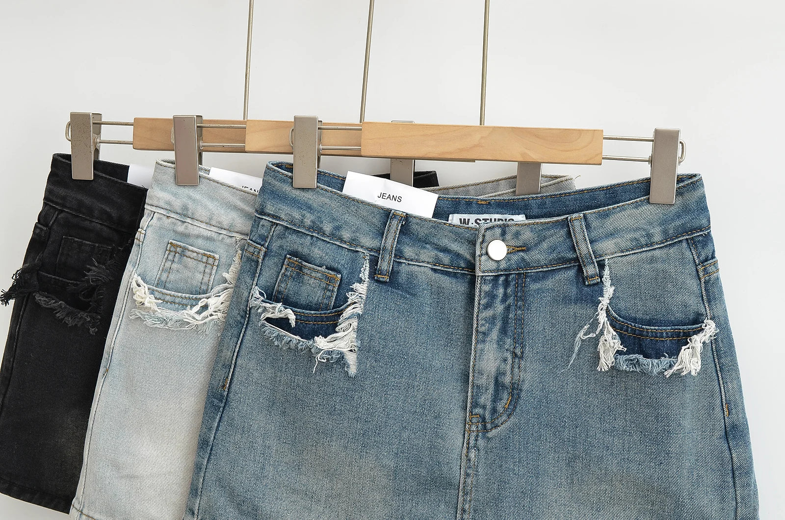 Mini skirts for women high waisted denim skirt black distressed jeans skirts womens 2024 Summer clothes blue jean skirts ripped