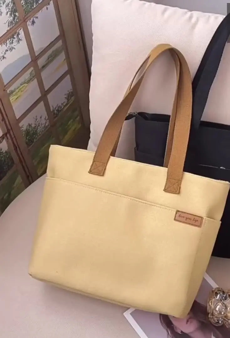 New Canvas Tote Bags for Women Large Capacity Single Shoulder Bag Student Classes Commute Carrying Bag Ladies Casual Handbags