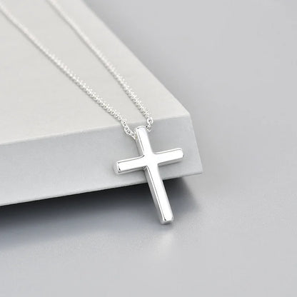 925 Sterling Silver Necklace For Women Adjustable Simple Cross Shape Necklace O-Chain Choker Necklaces Birthday Gift Chocker