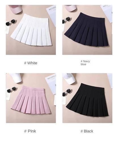 Women's Skirts Japanese Fashion School Clothes Brown Pleated Saias Femininas Girls Red Ropa Para Mujer Mini Skirt With Shorts