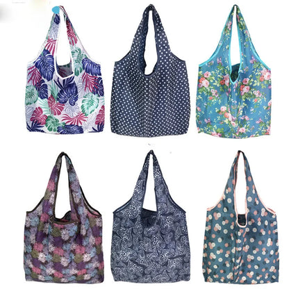 Reusable Shopping Bags Foldable Large Size Women Shopping Bags Totes Heavy Duty Washable Cloth Grocery Bags Eco-Friendly Bags