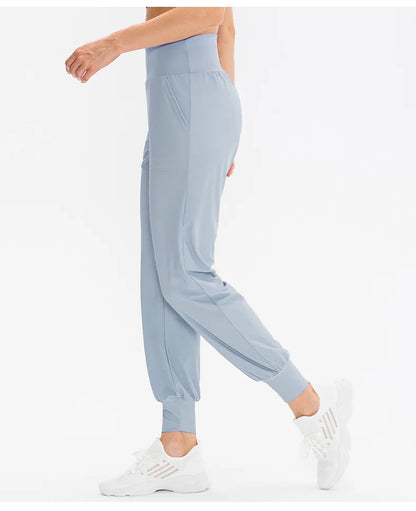 Women Loose Yoga Pants Running Sports Training Trousers with Pocket Casual Quick Dry Fitness Pants Thin for Spring Summer