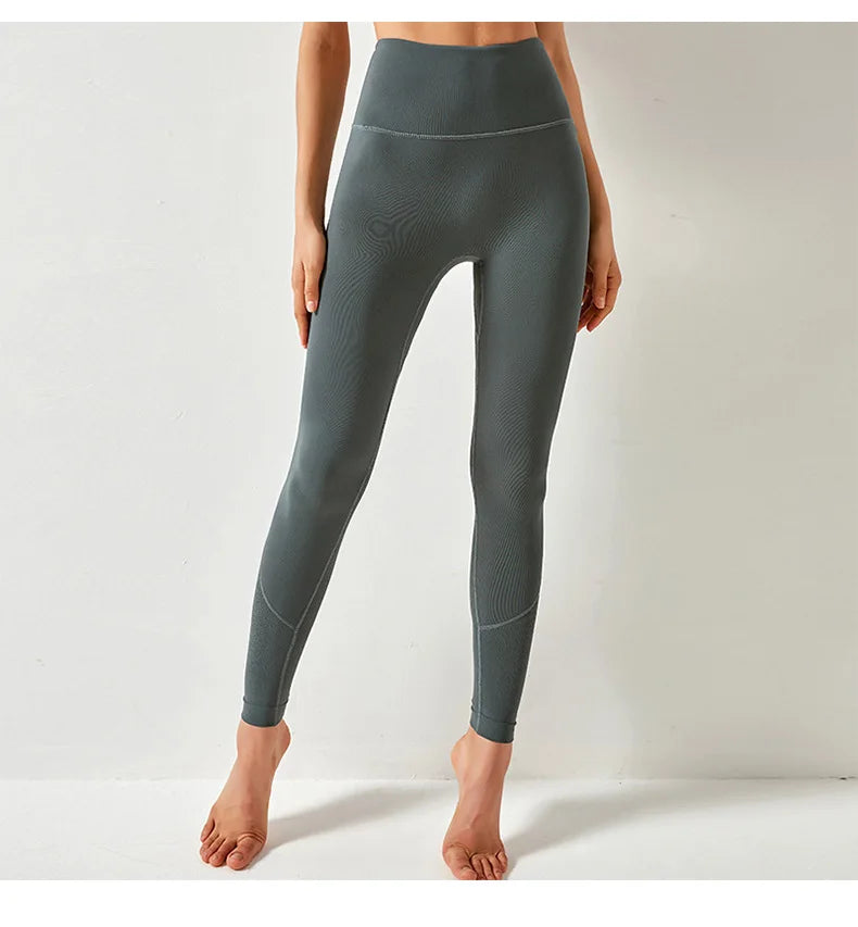 Women High Waist Yoga Pants Leggings with Back Pocket Running Cycling Breathable Sports Leggings Fitness Workout Gym Clothing