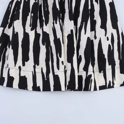 Skirts Summer Women's 2025 New Chic Print High Waist Women's Skirts Fashion Joker Street Youth Holiday Travel Skirts