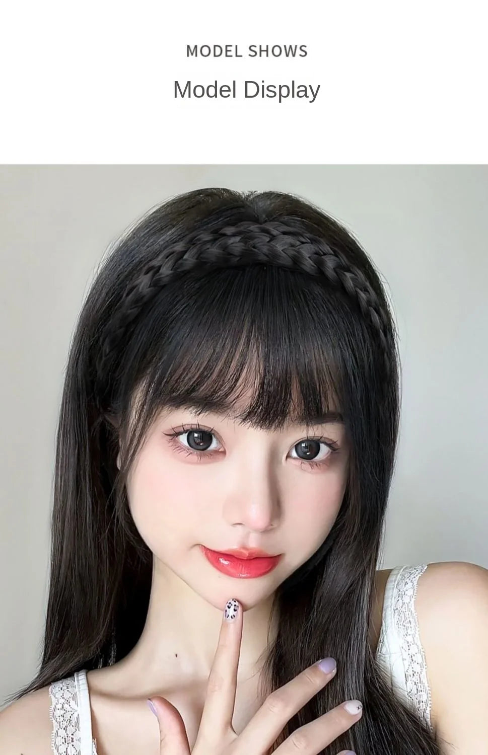 Wig Bangs Headband Synthetic Bangs Hair Extension Fake Fringe Natural Hair Clip on Hairpieces for Women Invisible Natural Clip