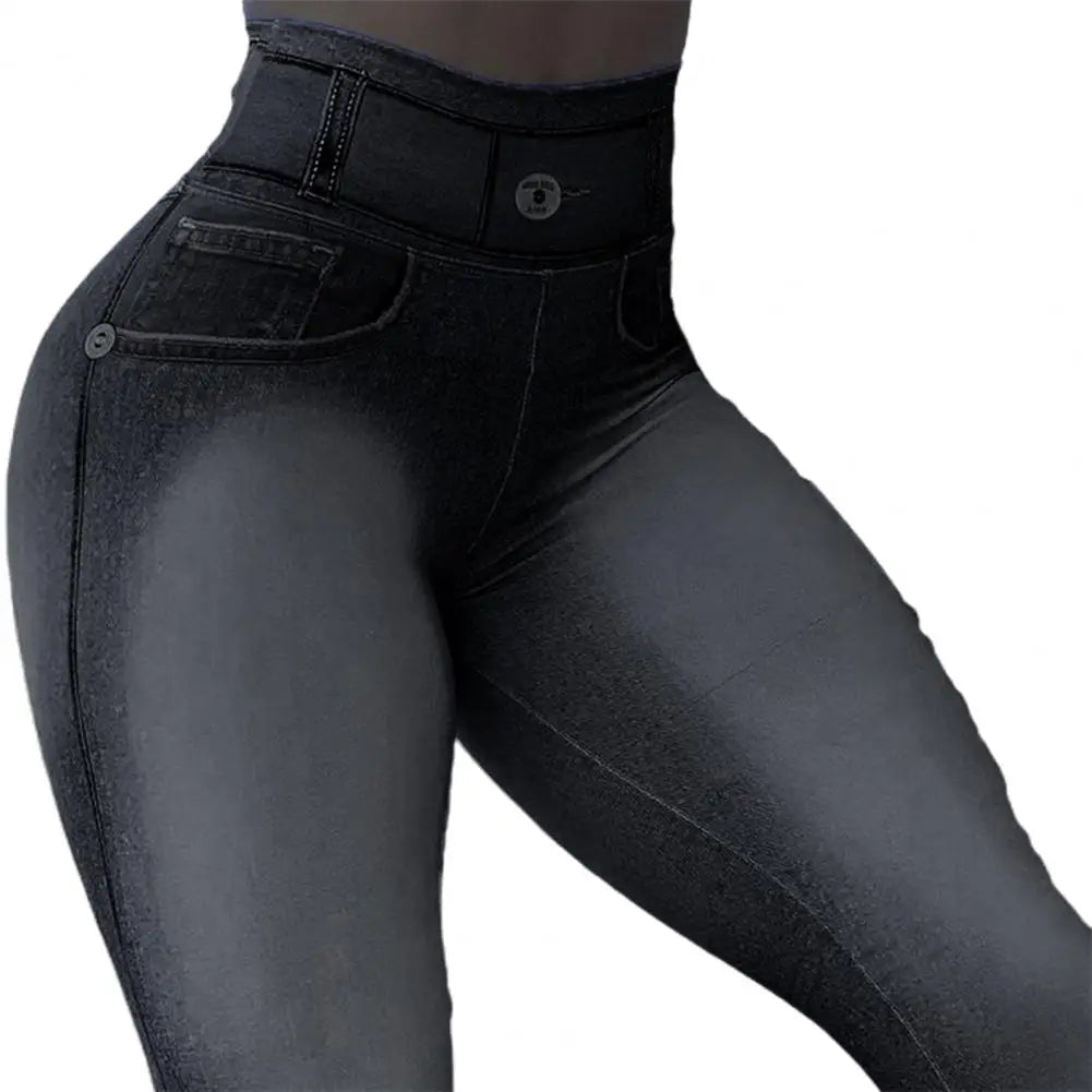 Booty lifting Yoga Pants Fitness Imitation Jeans High Waist Sport Long Pants Women Hip Push UP Tights Women Gym Women Leggings