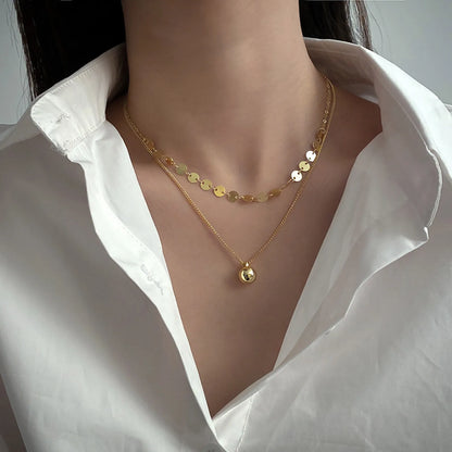 Layered Necklaces for Women Trendy, Bohe Ball Pendant,Chain Choker Necklaces, Non Tarnish Jewelry Gifts