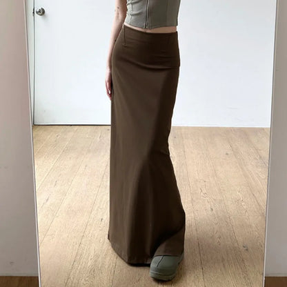 Skirts Women Long Skirt A Line Slim Bodycon Streetwear Club High Waist Sexy Elegant Splice Y2k Sheath Party Night Summer 2025