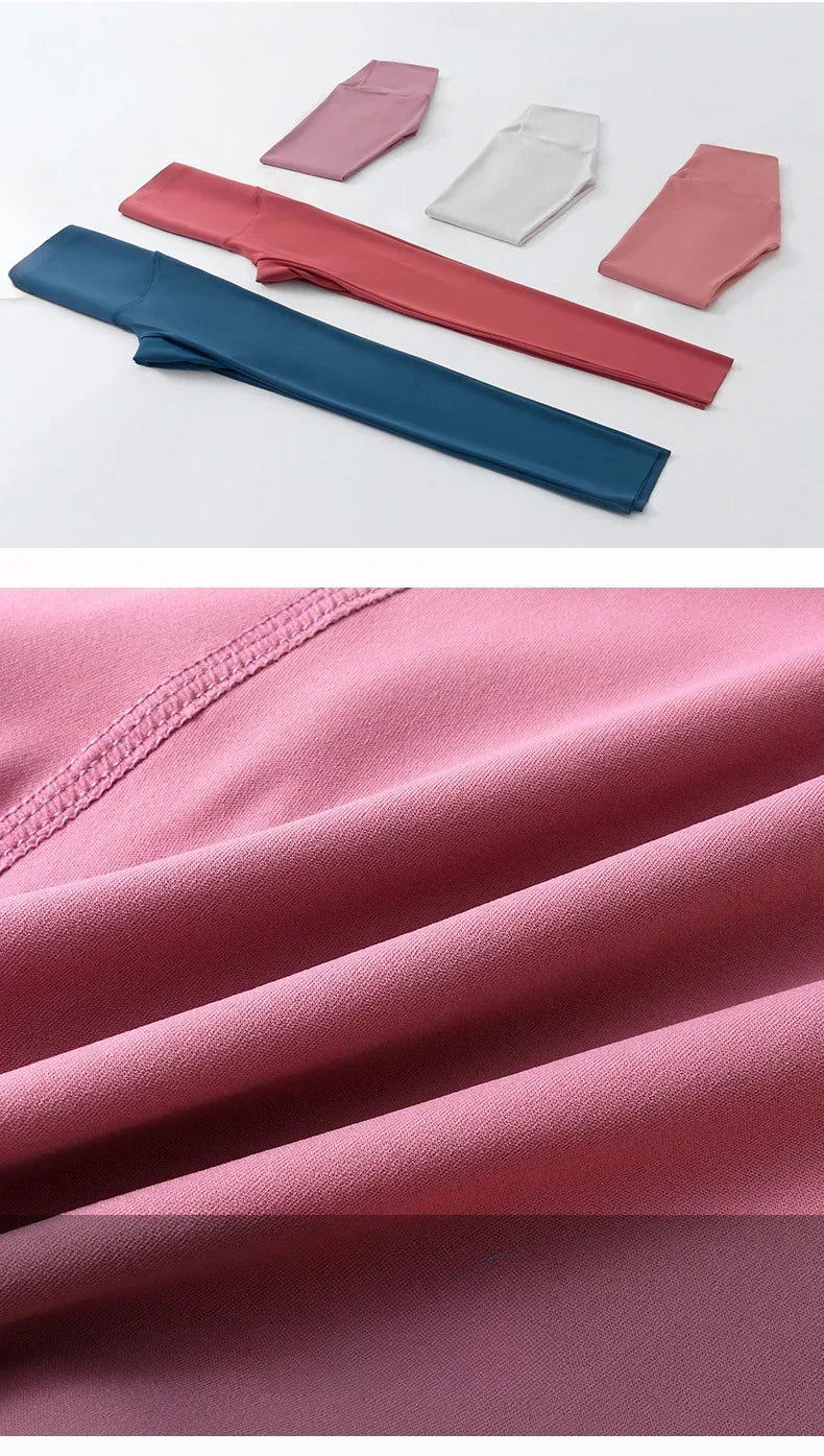 High Waisted Nude Feeling No Embarrassment Line Yoga Pants Women Stretch Firming Lift Hip Sports Fitness Bottom Pants