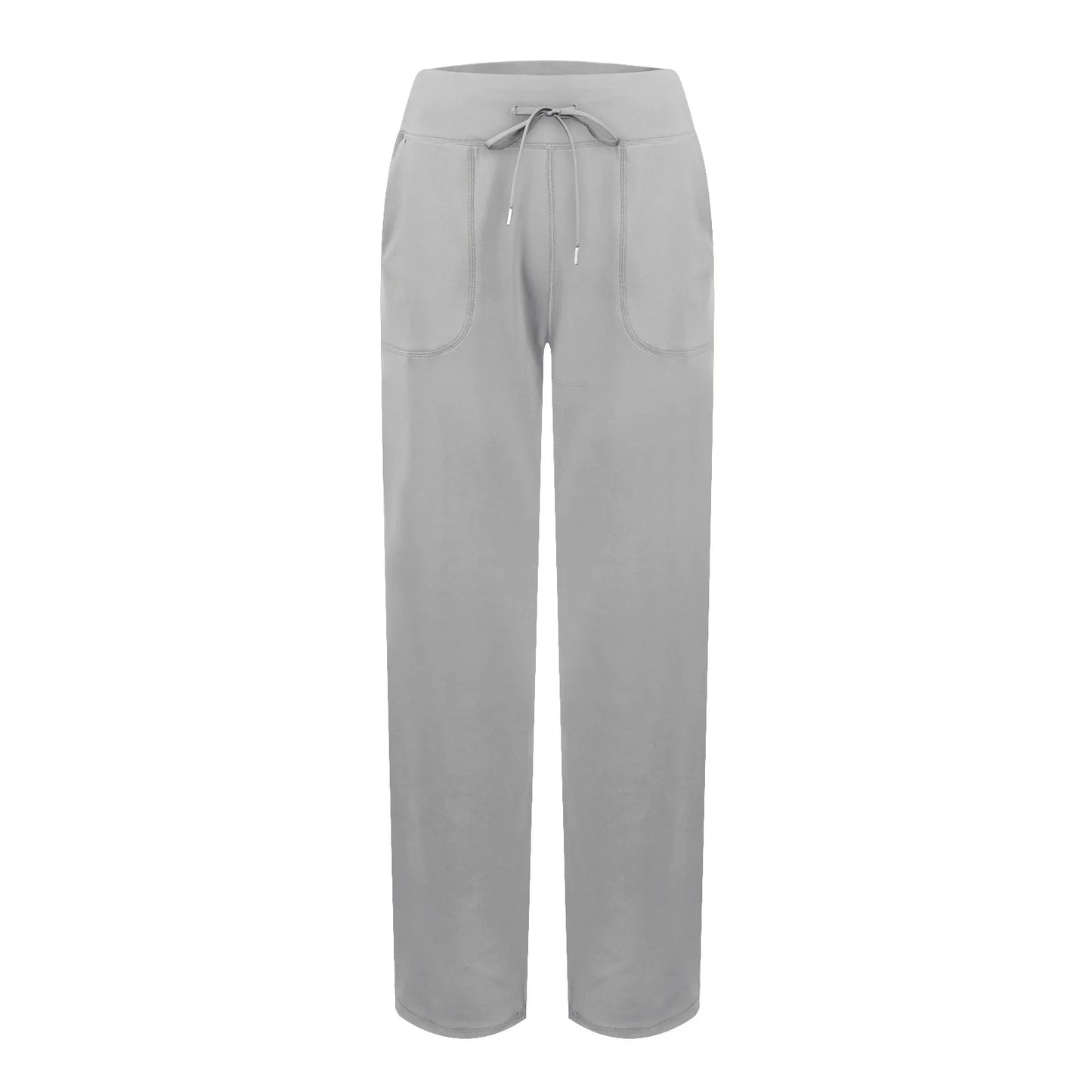 Wide Leg Yoga Pants For Women Solid Color High Waist Sweatpants With Pockets Stretch Comfy Workout Sports Trousers