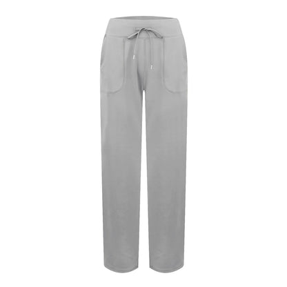 Wide Leg Yoga Pants For Women Solid Color High Waist Sweatpants With Pockets Stretch Comfy Workout Sports Trousers