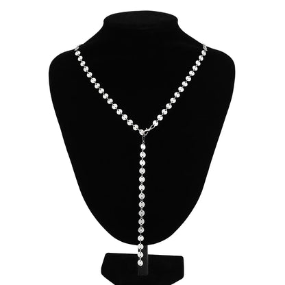 New Chic Long Round Necklaces for Women Teens Girls Sexy Y Necklace Collar Layered Metal Chain Personaliz Simply Jewelry