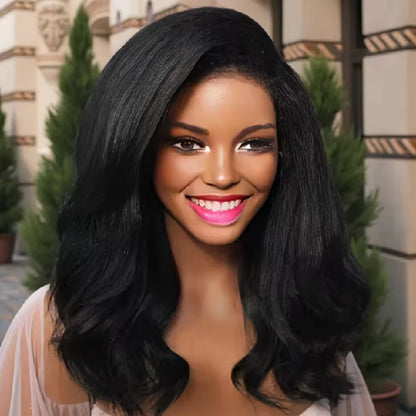 Glueless 26Inch 180%Density Black Kinky Curly 13*4*1 Lace Front Wigs For Women With Baby Hair Synthetic Fiber Daily Wear Wigs