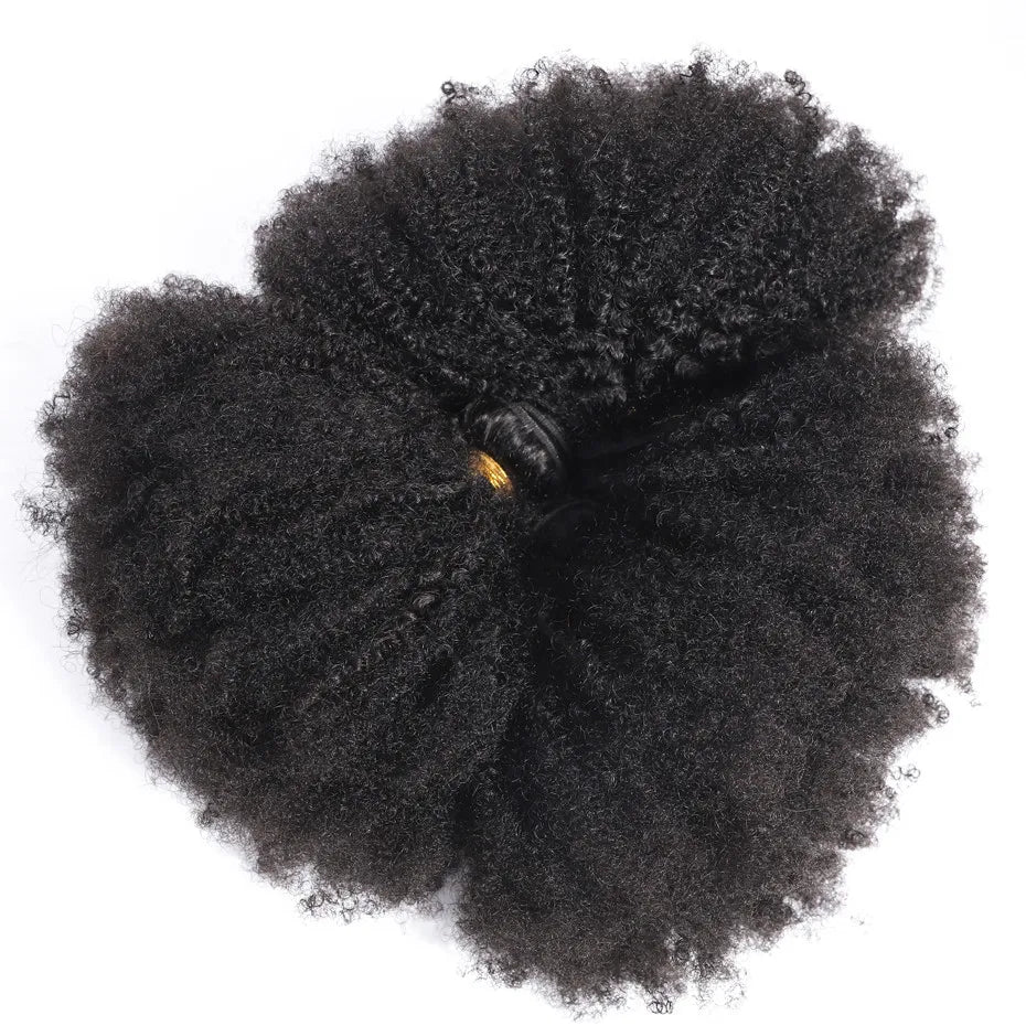 Raw Indian  Human Hair Weave Bundles 1/3/4 Bundles Deal Afro Kinky Curly Bundles Natural /Jet Black Remy Wavy Hair Extensions
