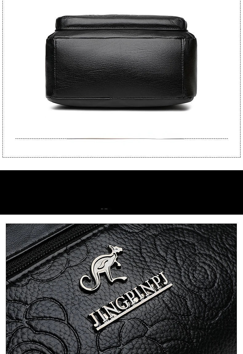 Women Mother Bag Middle-aged Elderly Shoulder Messenger Crossbody Bag Purses Handbags Bolsa 3 Zippers Luxury Design