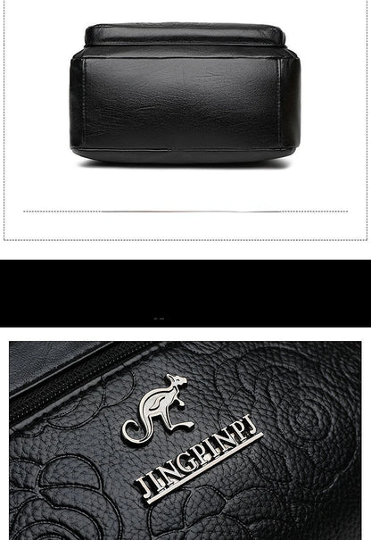 Women Mother Bag Middle-aged Elderly Shoulder Messenger Crossbody Bag Purses Handbags Bolsa 3 Zippers Luxury Design