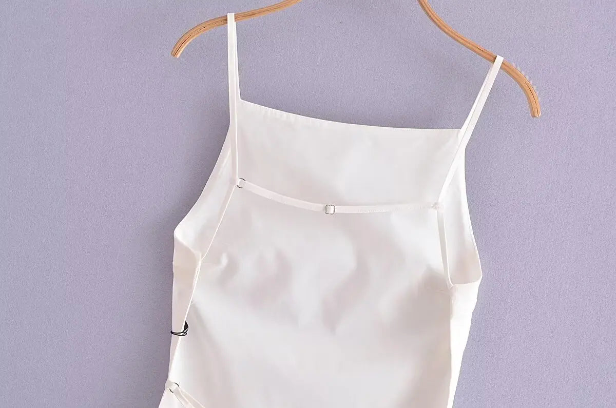 TRAF Women Top 2024 Lace Up Backless Camisole Top Women Cheap clothes Sexy Fashion Tanks & Camis Crop top Women White Black top