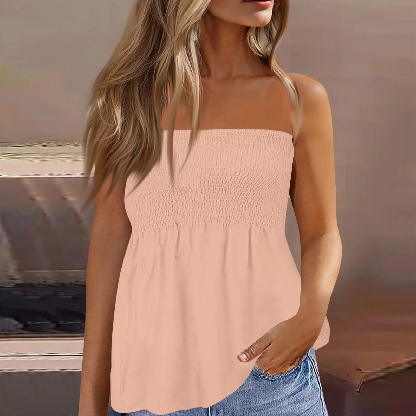 Women Clothes Off Shoulder Corset Tops Summer 2025 T-Shirts Vintage Aesthetic Clothing Women Tube Top Streetwear Sleeveless Top