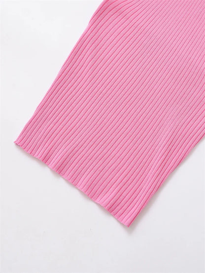 2025 Women's New Tops Summer Pink Halterneck Knitted Sleeveless Top Bow Trim Sexy Open Back Personality Fashion