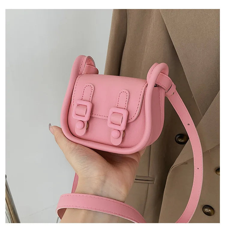 Women Bags Trendy Fashionable Retro Shoulder Bag Casual Crossbody Bag Children Messenger Bag Kids Bags for Girl Solid Wallet 가방