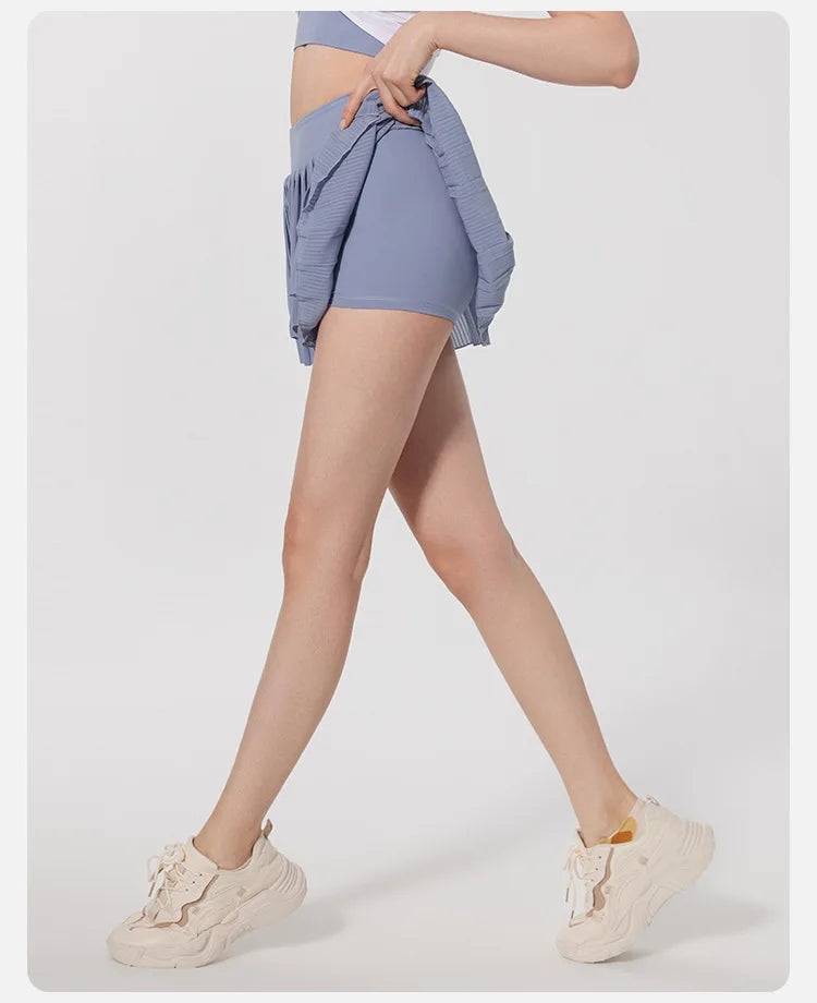 Skirts for women Naked Feel Anti-Bacterial Yoga Skirt Running Tennis Golf Workout Skirt with Built-in Shorts & Ruffle Hem