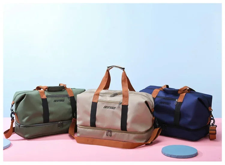 Fashion Travel Bags For Women Large Capacity Men's Sports bag Waterproof Female Messenger Bag Dry And Wet Dropshipping