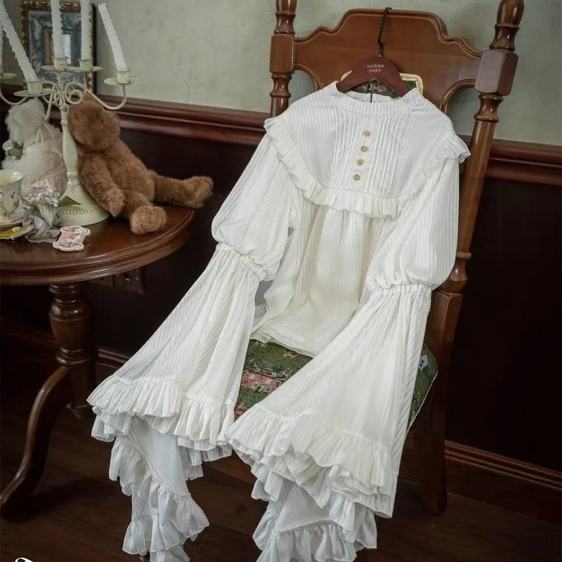 Japanese Skirts for Women 2025 Faldas Mujer De Moda High Waist A-line Jupe Lolita Style Patchwork Lace Vintage Long Skirt 49C903