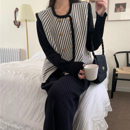 Women's Autumn  Winter New Fashion Elegant Checkered Vest Casual Versatile Western Commuting Youth Comfortable Popular Y2K Tops