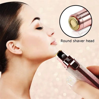 Face Hair Remover LED Ligh Painless Hair Shaver Trimmer Blade Facial Hair Removal 2 IN 1 Electric Eyebrow Trimmer Razor