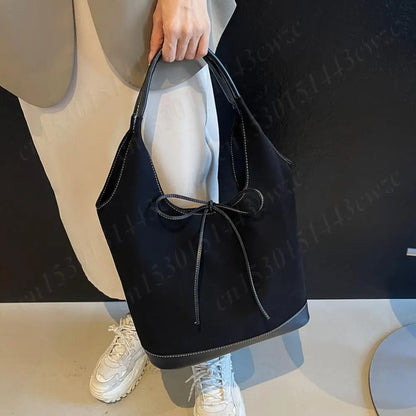 Women PU Tote Bag Designer Shoulder Bags Fashion Bucket Bag Large Capacity Suede Tote Purse Handbag Stylish Commuting Bag