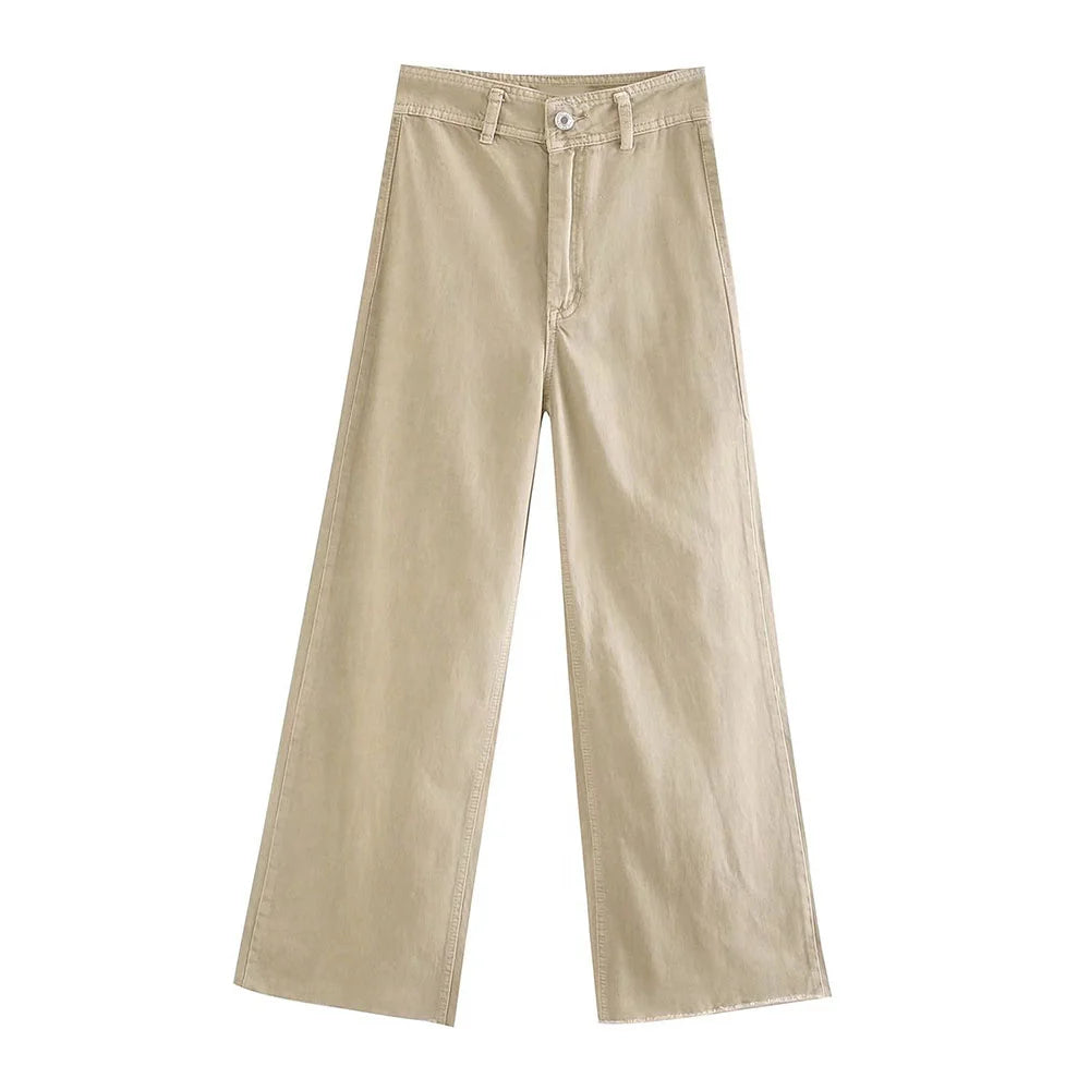 2023 New Women's Wear High Quality Fashion High Waist Straight Slender Wide Leg Jeans