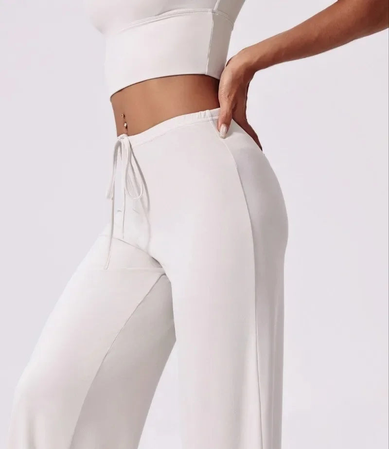 Yoga Pants Sports Fitness Thin Breathable Wide-leg Loose Sports Flared Trousers Outdoor Running Straight-leg Trousers for Women