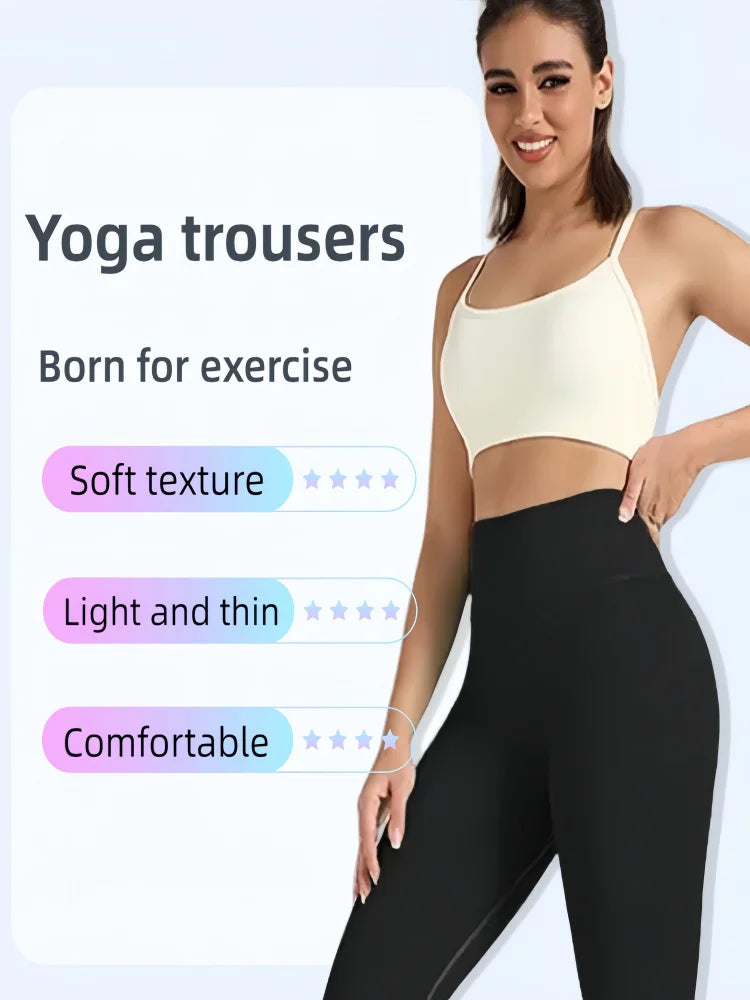 New high-waist yoga trousers for women - belly control leggings, elastic and soft workout pants, comfortable fitness pants”