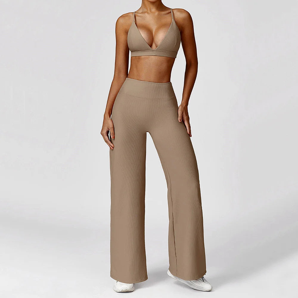 Long Yoga Pants Women Belly Sports Trousers High Waisted Fitness Straight Pants Workout Leggings Autumn Stretchy Trouser XP86