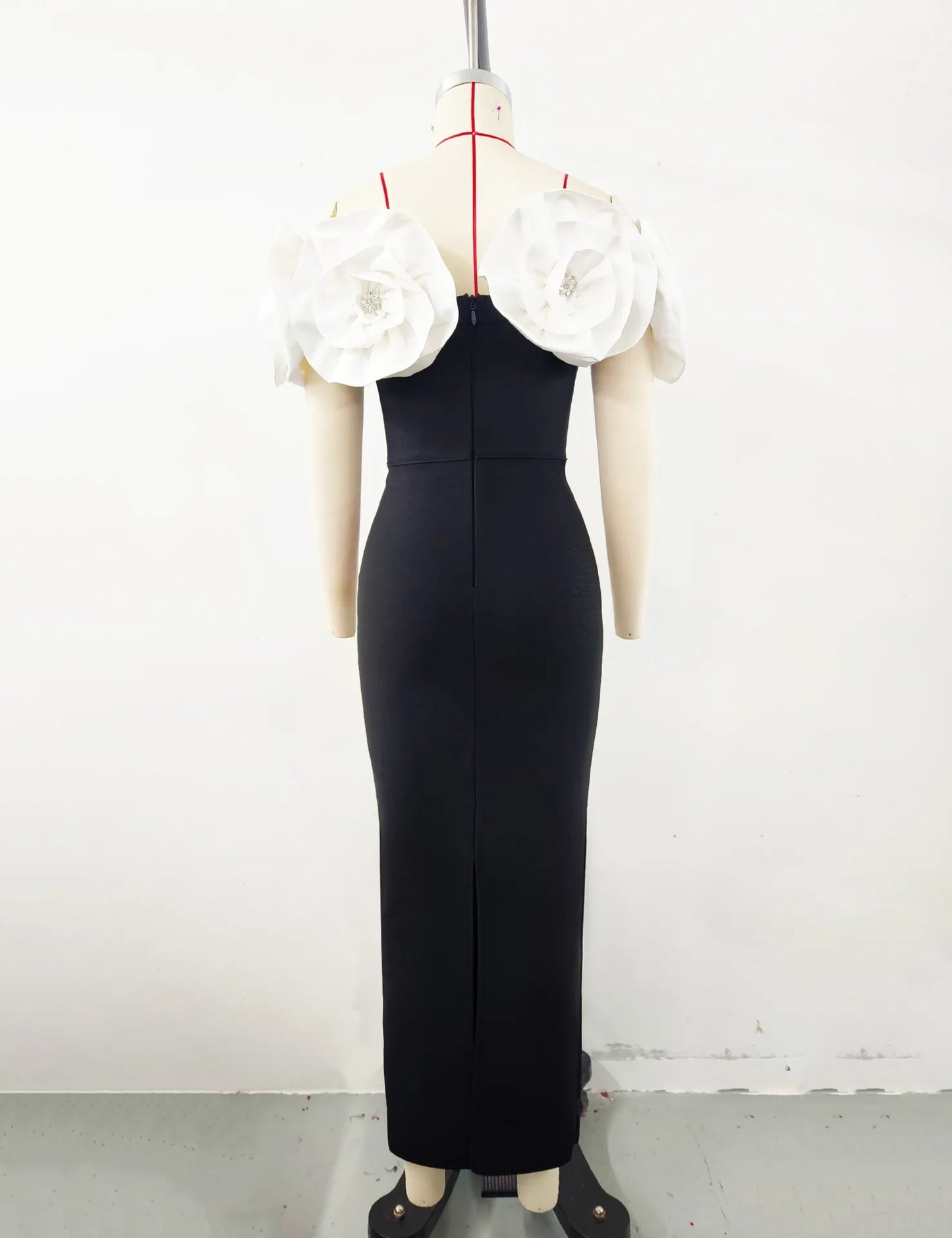 Women Banade Dresses Sexy Big Flowers Off the Shoulder Long Dress Celebrate Evening Party Dress Birthday Party Wedding Outfit