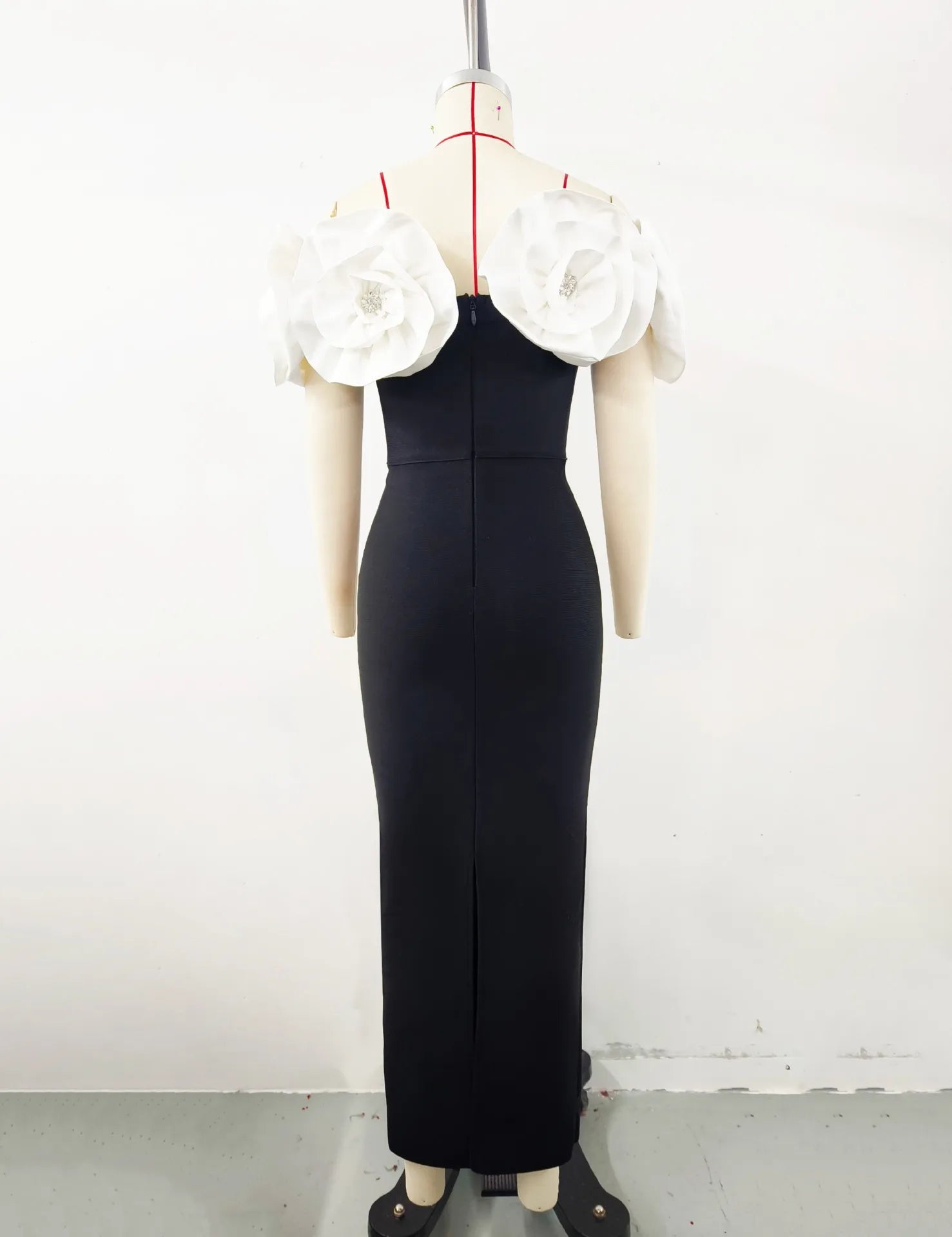 Women Banade Dresses Sexy Big Flowers Off the Shoulder Long Dress Celebrate Evening Party Dress Birthday Party Wedding Outfit