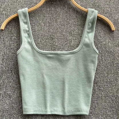 Tank Top Women Sexy Backless Y2k Top Slim Fit Bottoming Blouse Solid Crop Top Sleeveless Camis Mujer