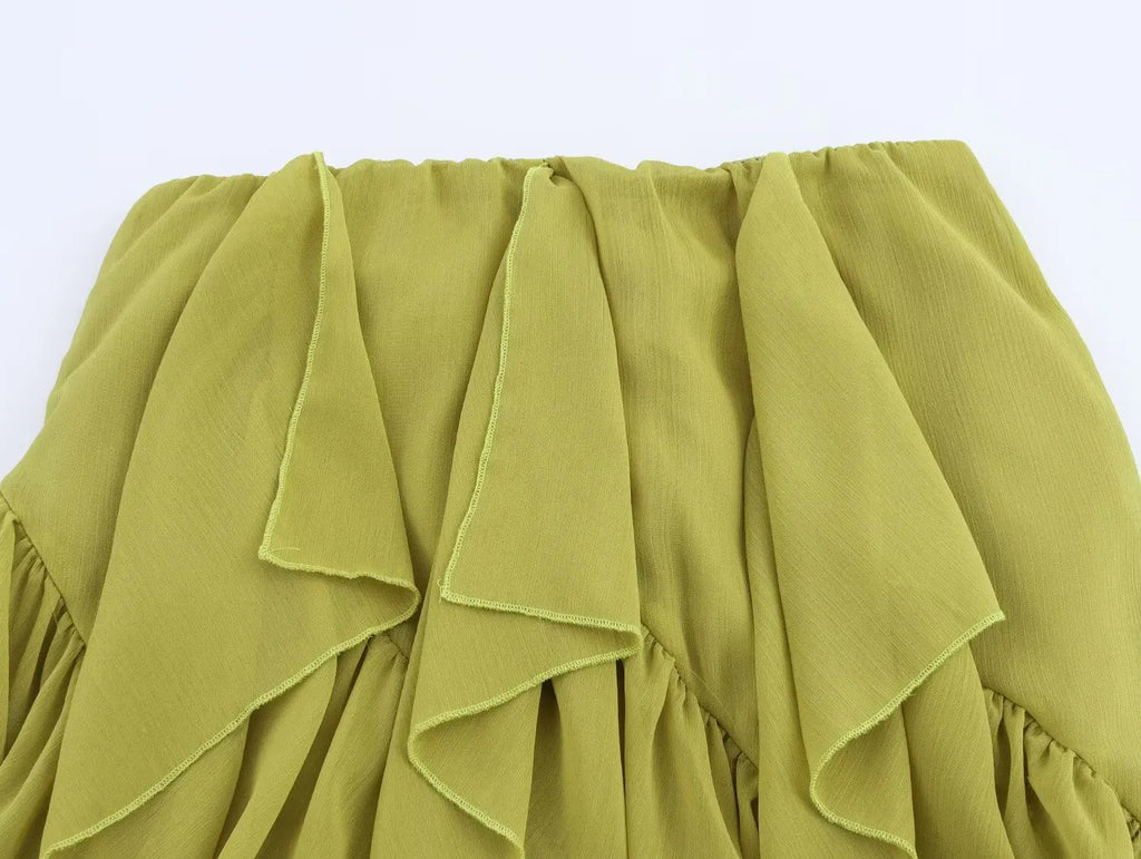 Skirts Summer Women's 2025 New Chic Women's Elegant Cascading Holiday Skirts Street Leisure Youth Fashion Long Skirts