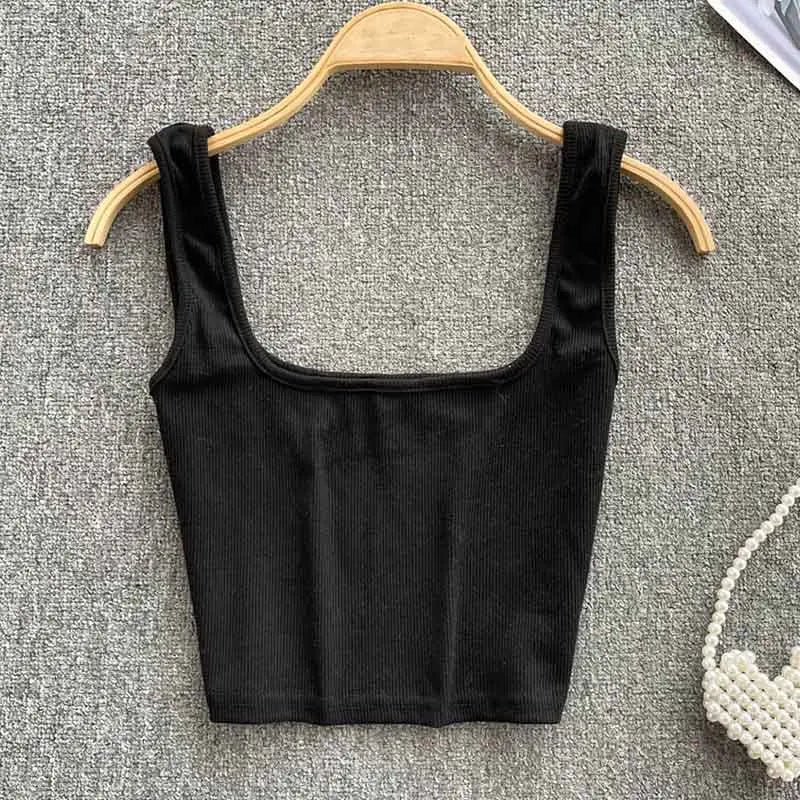 Tank Top Women Sexy Backless Y2k Top Slim Fit Bottoming Blouse Solid Crop Top Sleeveless Camis Mujer