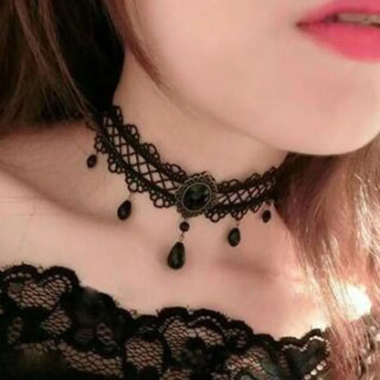 Fashion Black Lace Necklace Sexy Lace Clavicular Chain Gothic Punk Style Personalized Jewelry Accessories Party